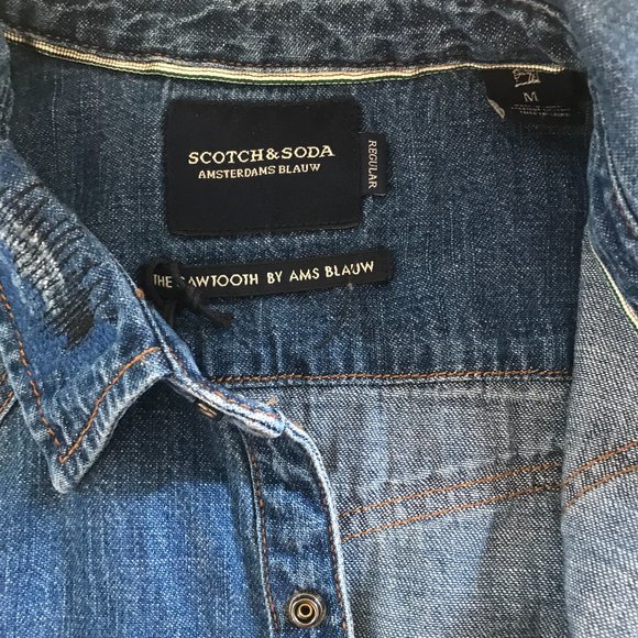 COPY - Scotch and Soda Blauw Sawtooth Dress Shirt - Picture 4 of 5